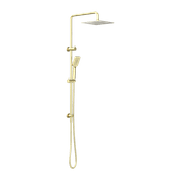 Square Project Twin Shower Brushed Gold gallery detail image
