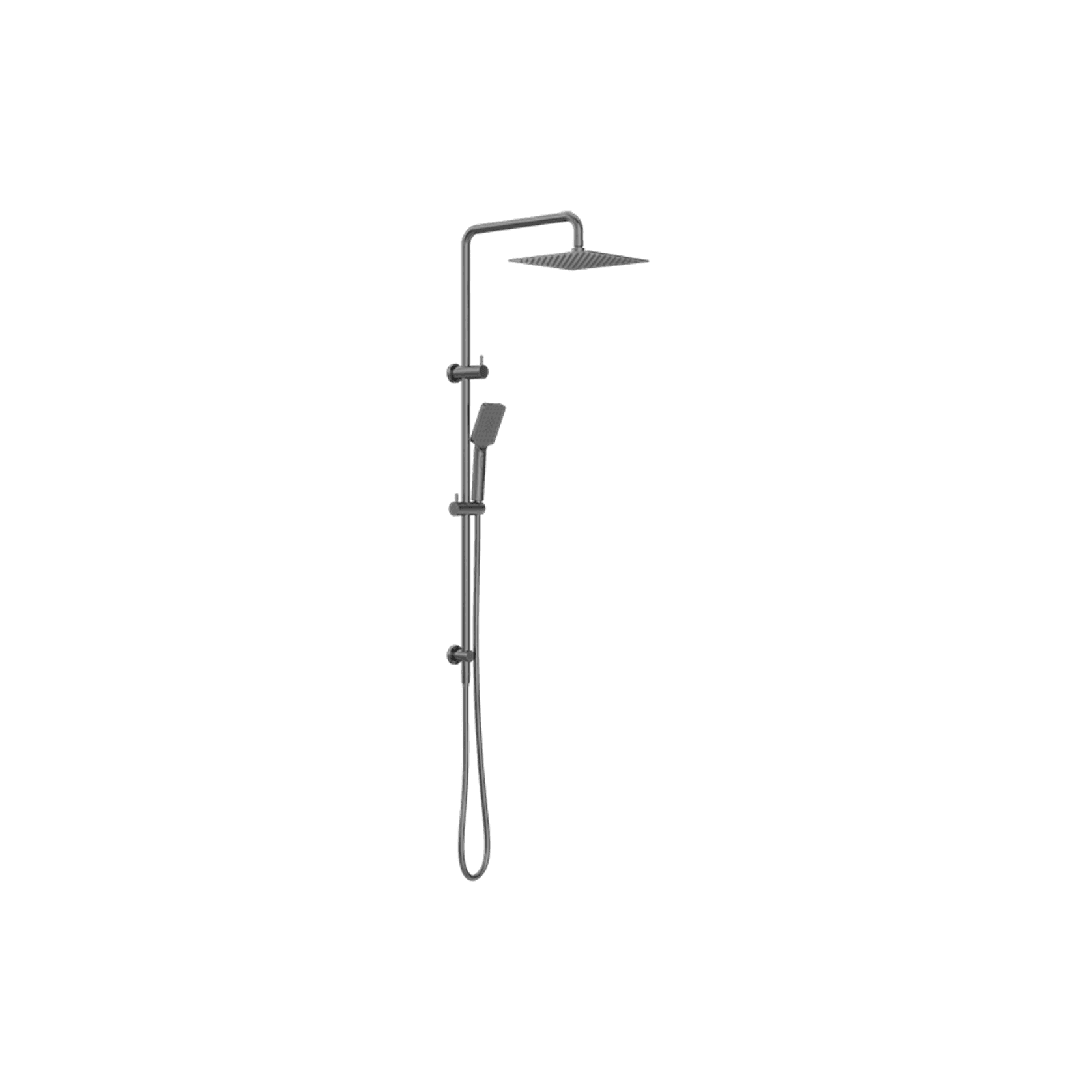 Square Project Twin Shower Gun Metal gallery detail image