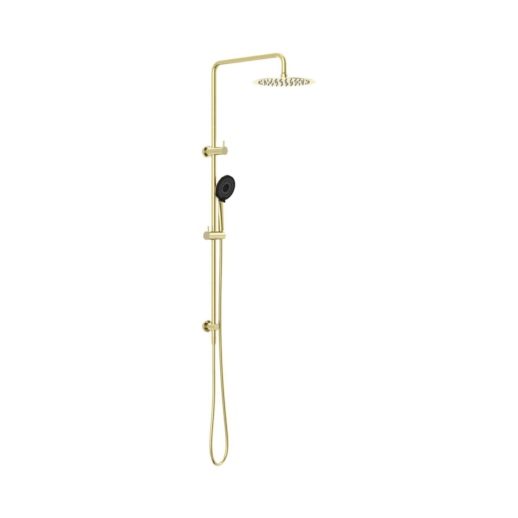 Round Project Twin Shower 4 Star Rating Brushed Gold gallery detail image