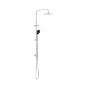 Round Project Twin Shower 4 Star Rating Brushed Nickel gallery detail image
