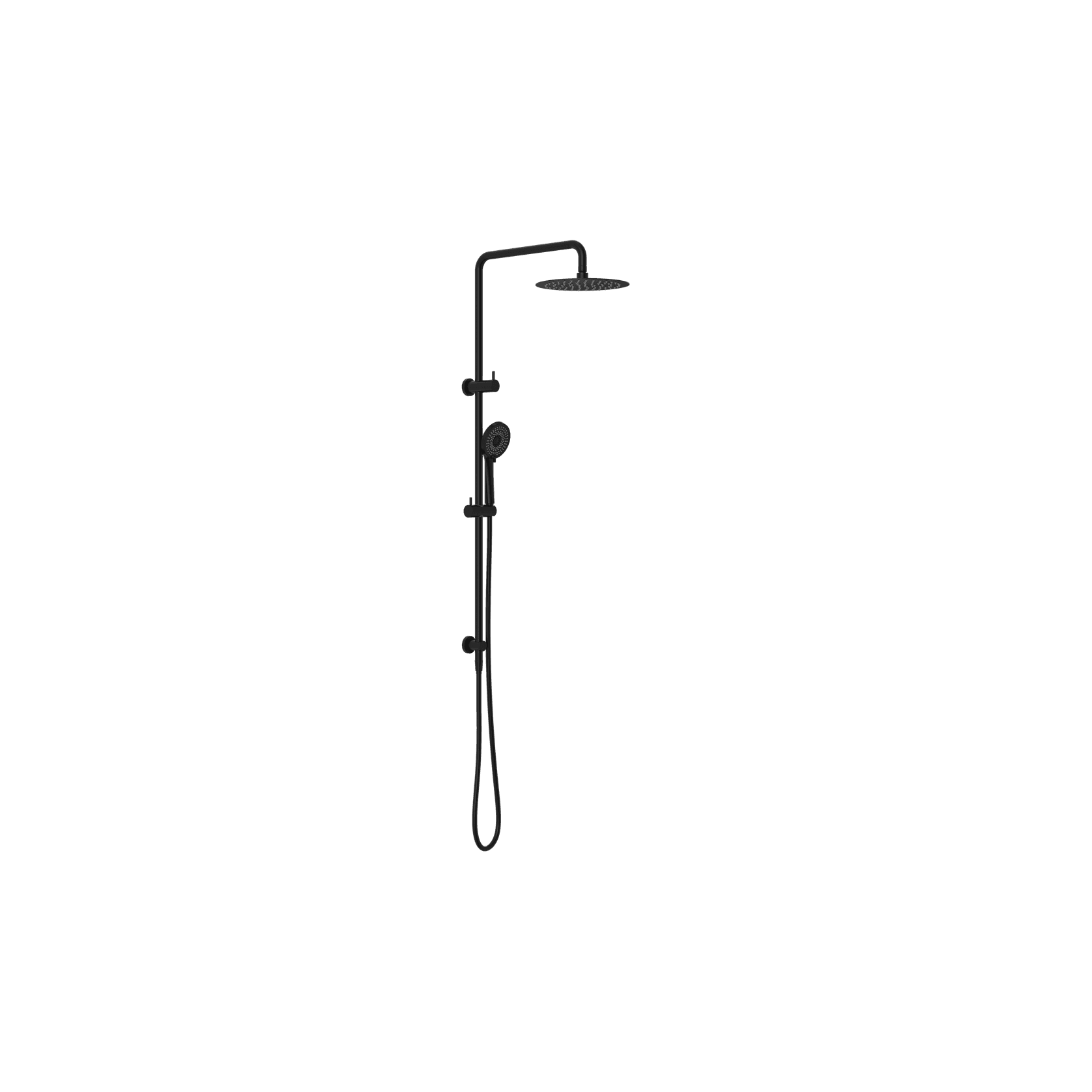 Round Project Twin Shower 4 Star Rating Matte Black gallery detail image