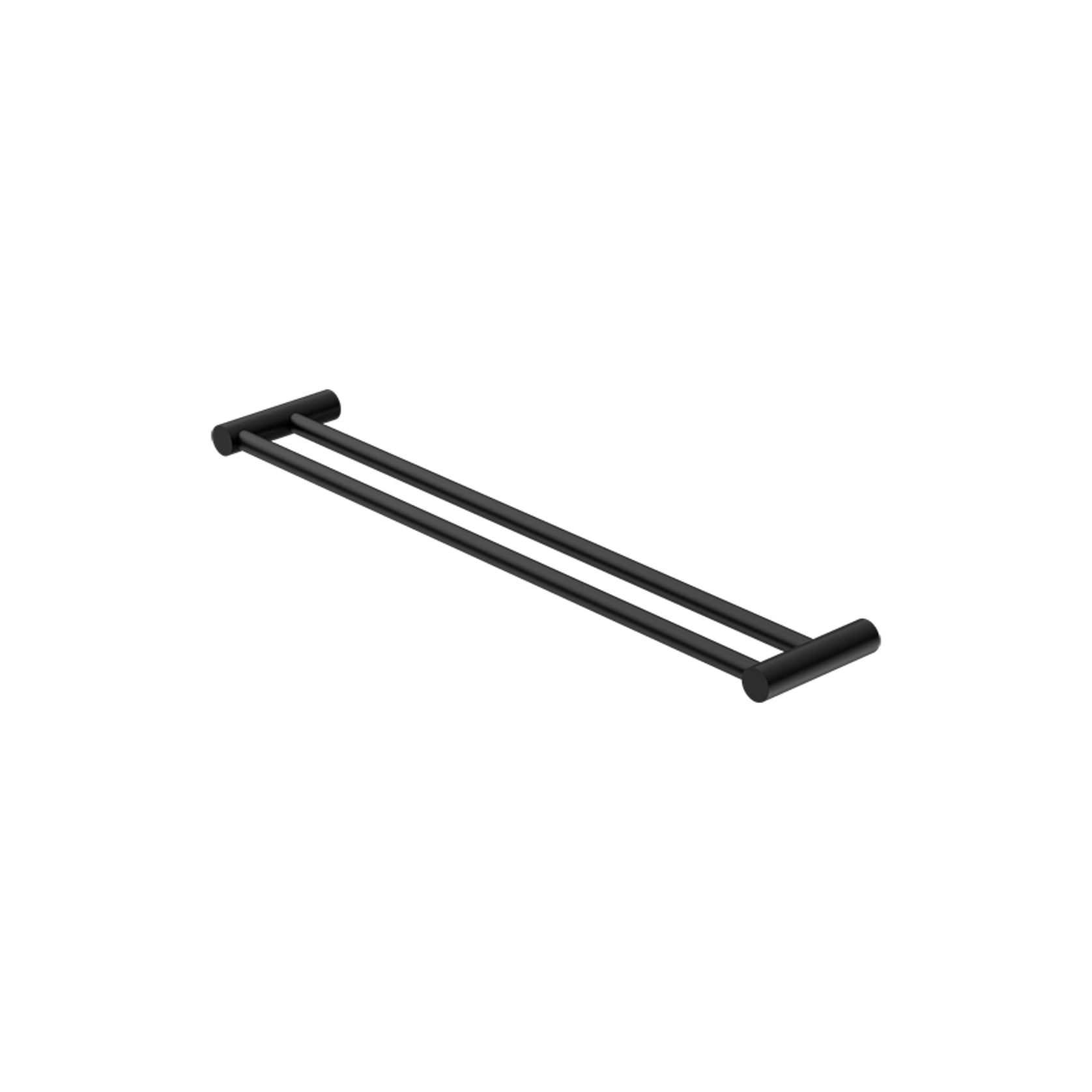 New Mecca Double Towel Rail 600mm Matte Black gallery detail image