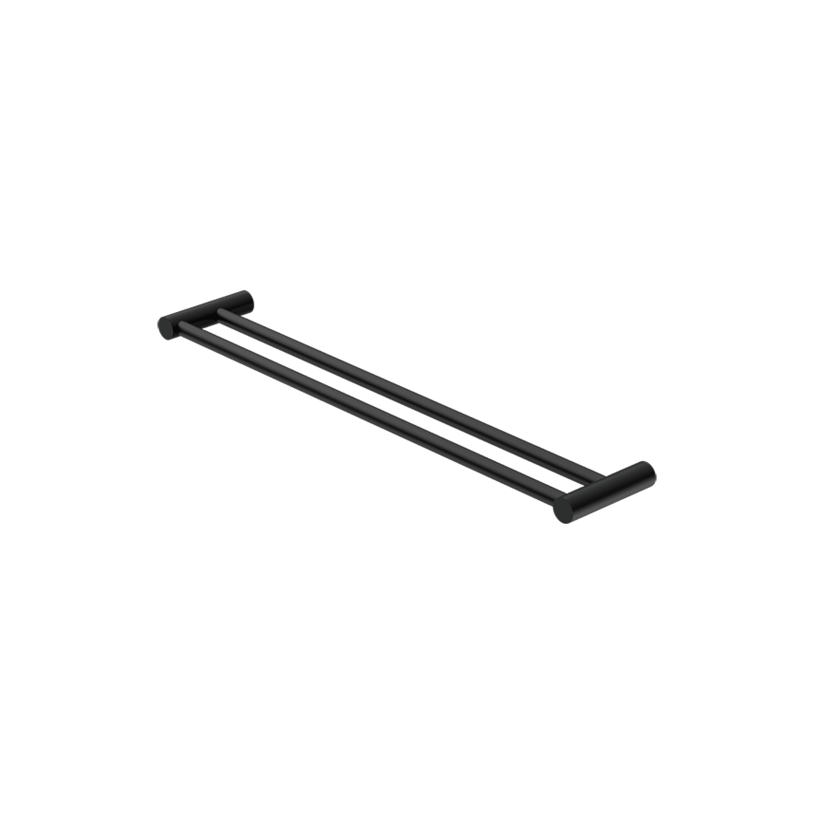 New Mecca Double Towel Rail 600mm Matte Black gallery detail image