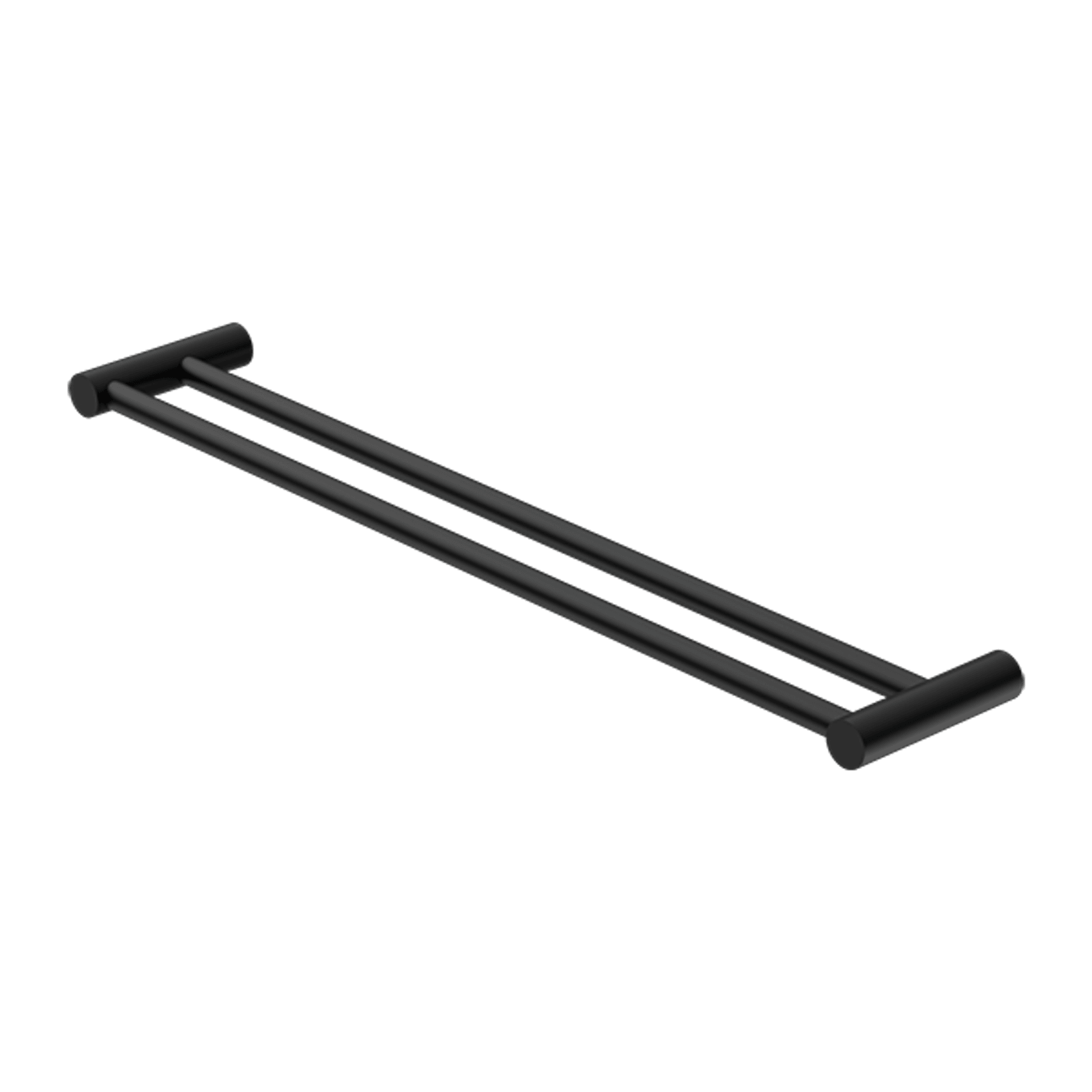 New Mecca Double Towel Rail 600mm Matte Black gallery detail image