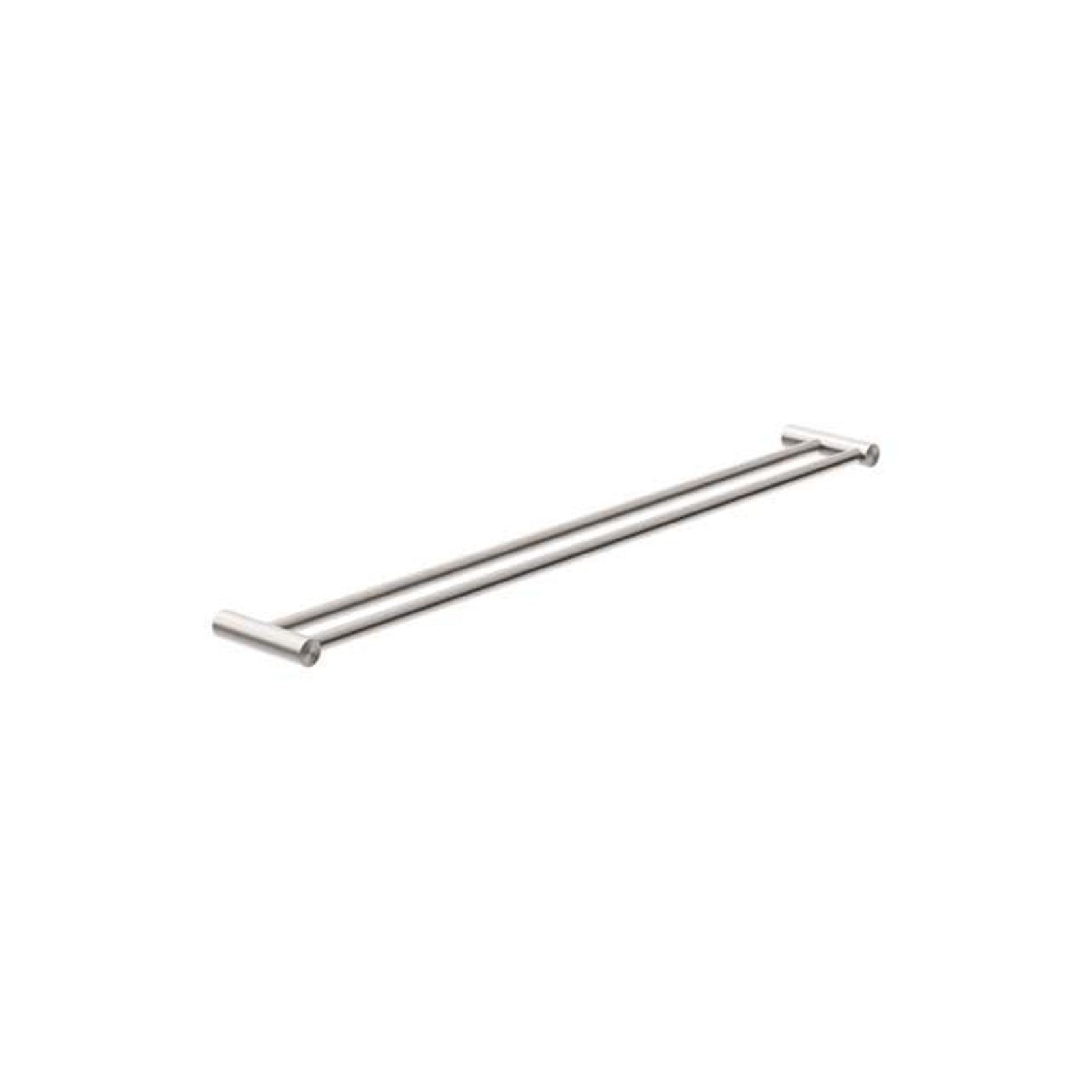 New Mecca Double Towel Rail 800mm Brushed Nickel gallery detail image