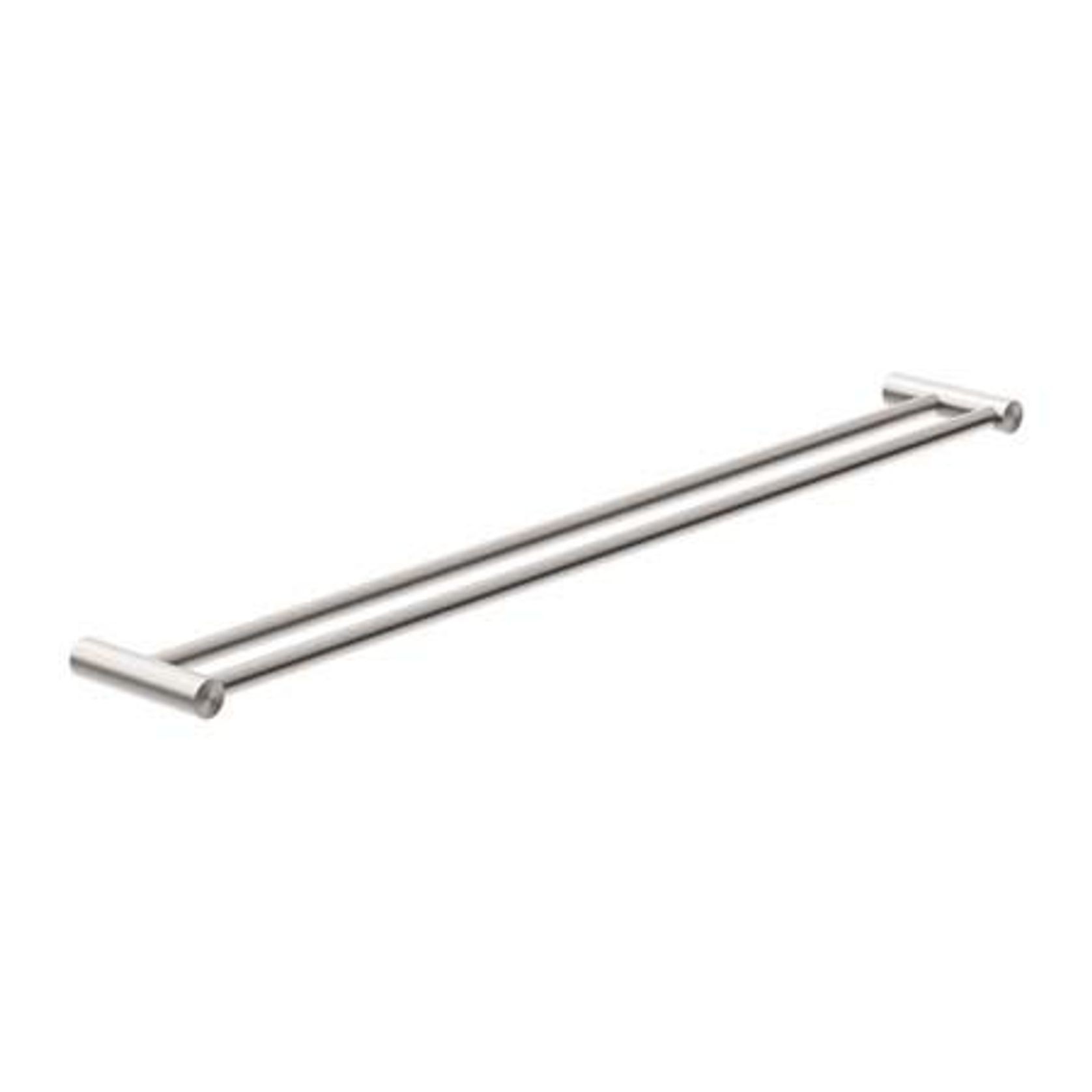 New Mecca Double Towel Rail 800mm Brushed Nickel gallery detail image