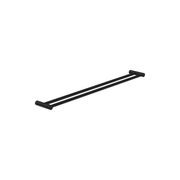 New Mecca Double Towel Rail 800mm Matte Black gallery detail image