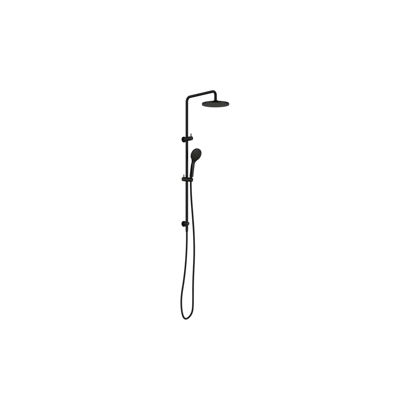 Round Twin Shower With Air Shower I Matte Black gallery detail image