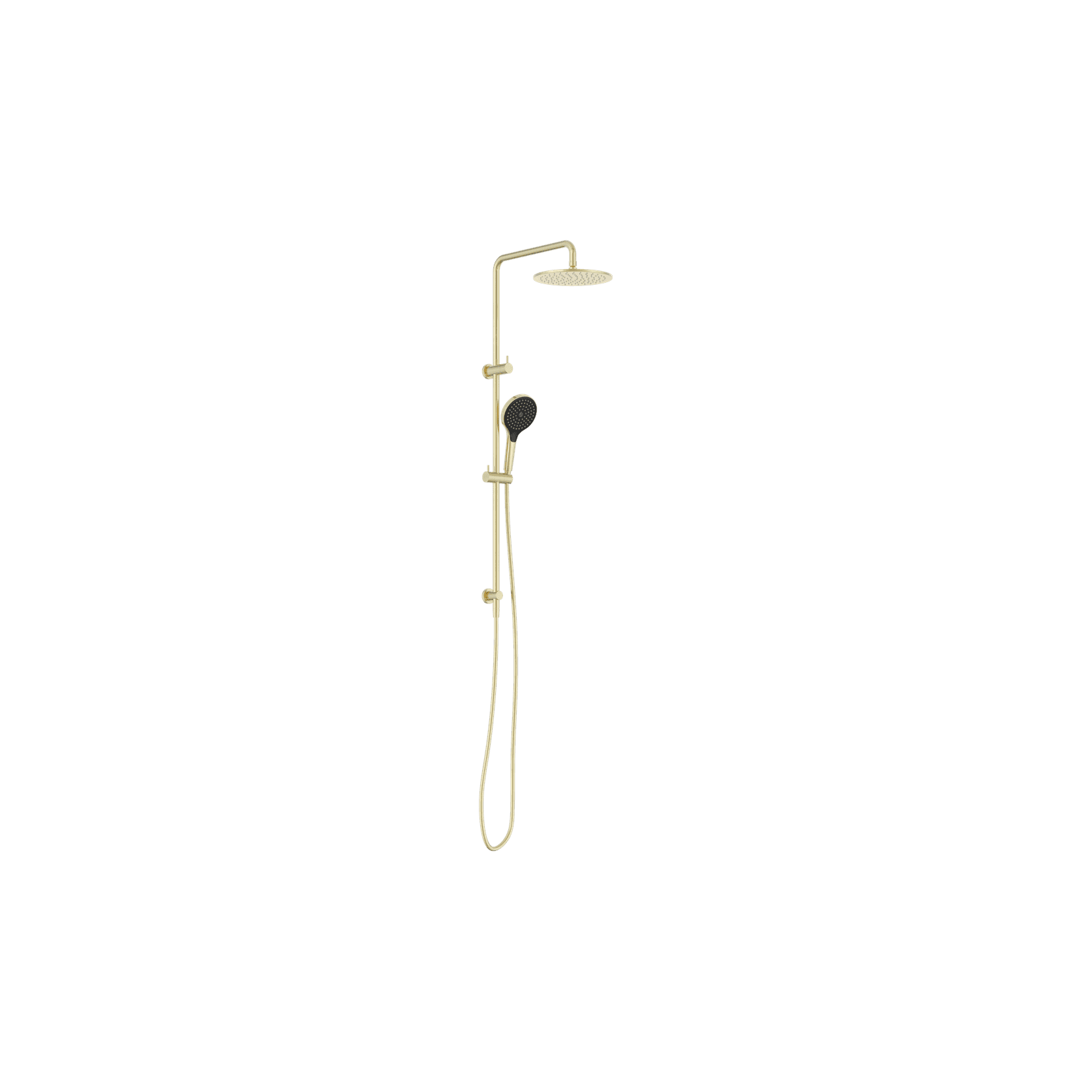 Round Twin Shower With Air Shower II Brushed Gold gallery detail image