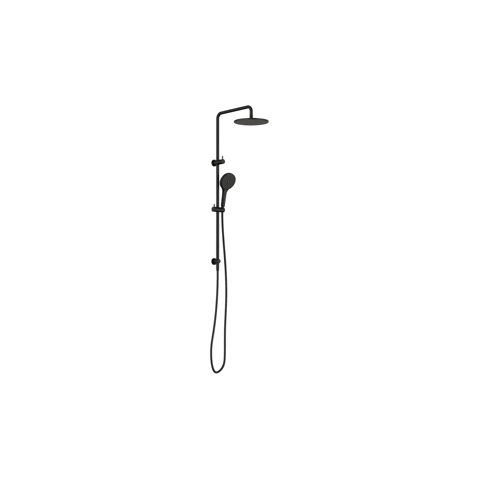 Round Twin Shower With Air Shower II Matte Black gallery detail image