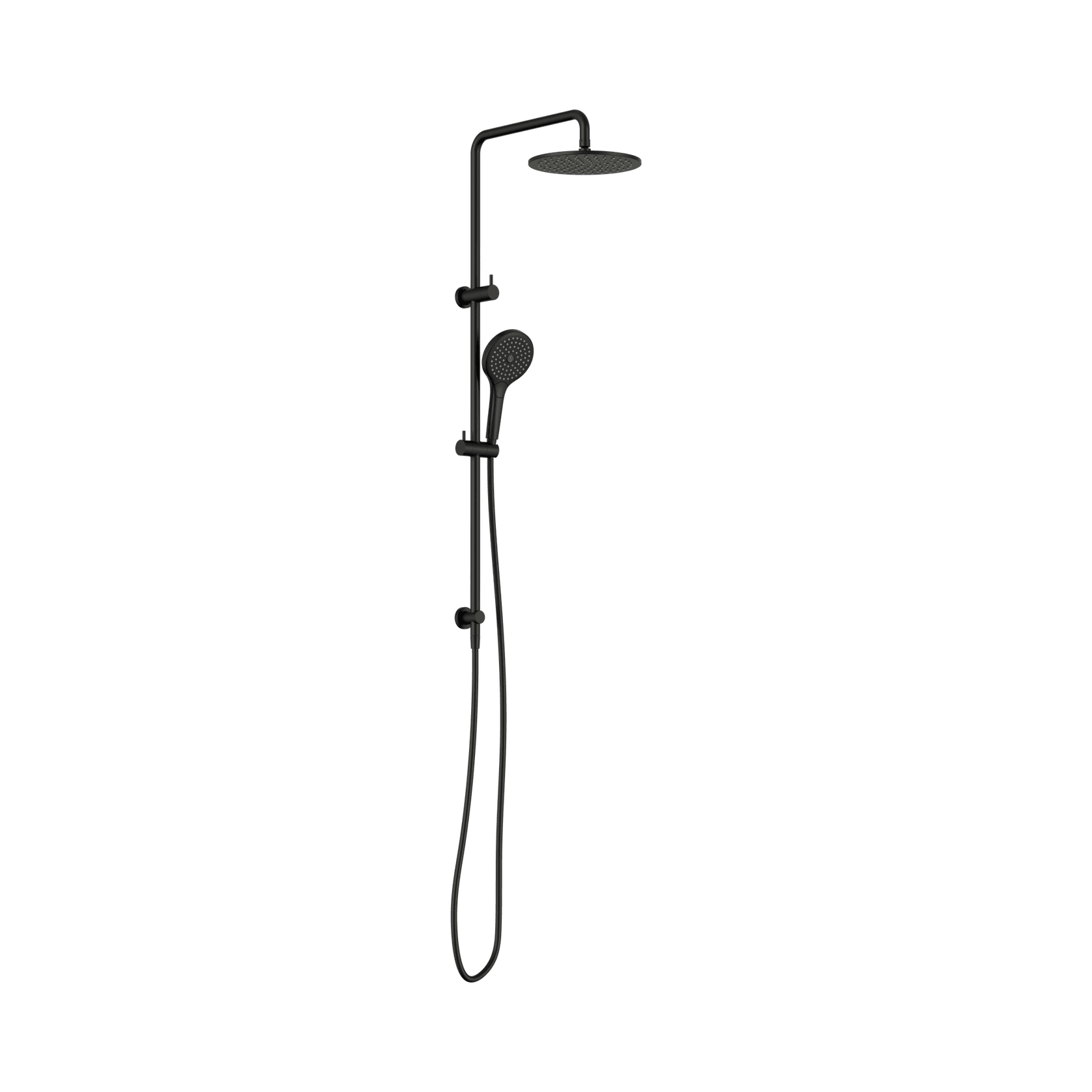 Round Twin Shower With Air Shower II Matte Black gallery detail image
