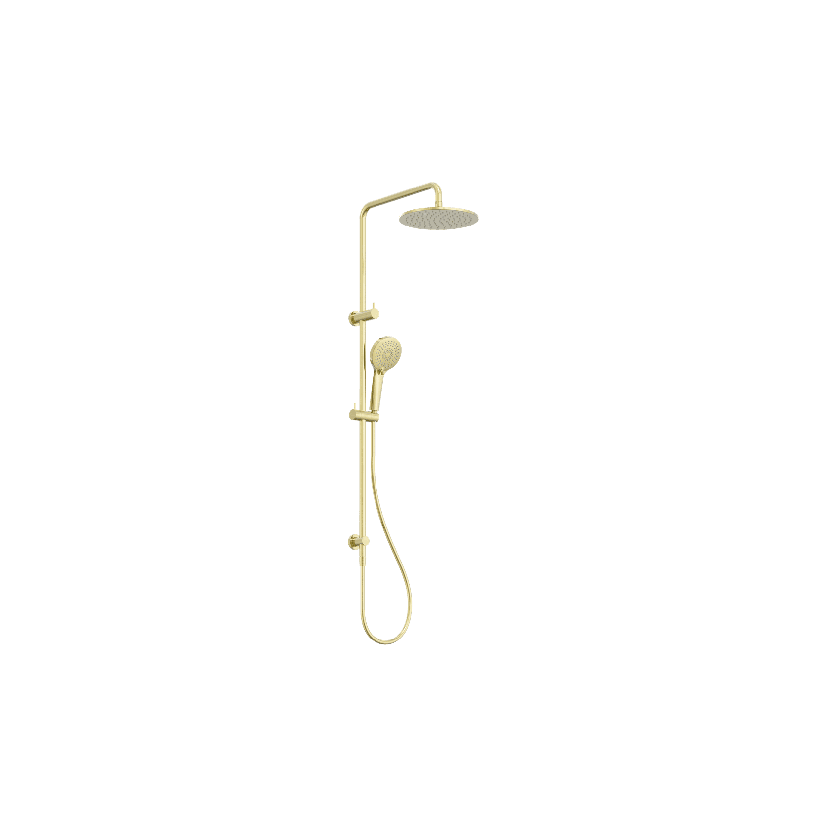 Round Twin Shower Brushed Gold gallery detail image