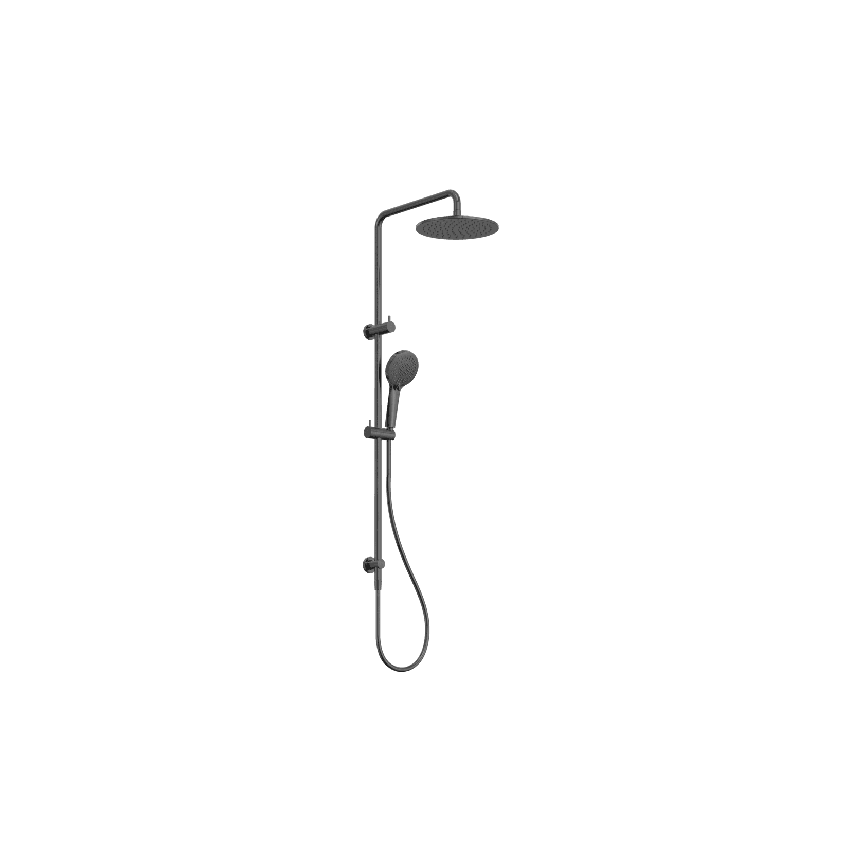 Round Twin Shower Gun Metal gallery detail image