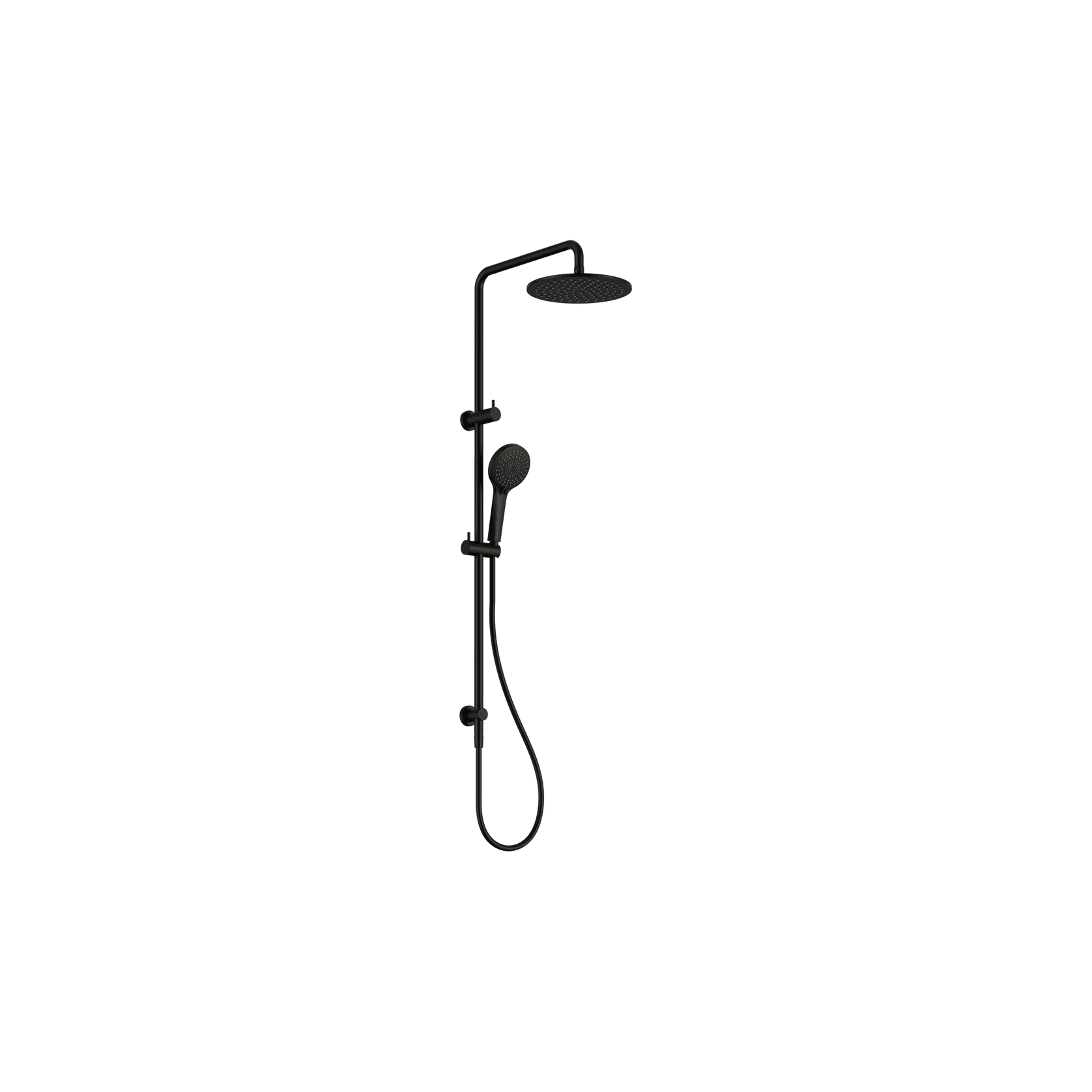 Round Twin Shower Matte Black gallery detail image