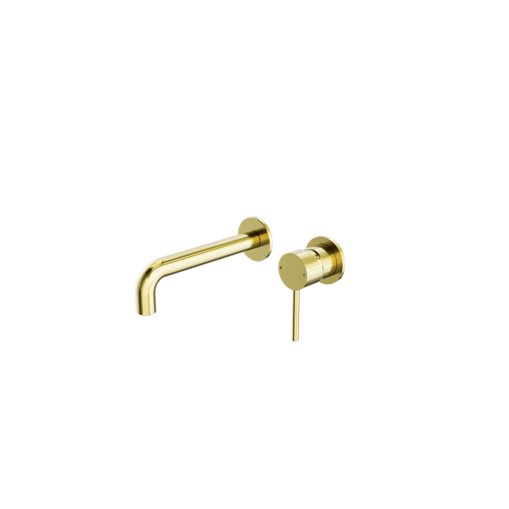 Dolce Wall Basin/Bath Mixer Separate Back Plate Brushed Gold gallery detail image