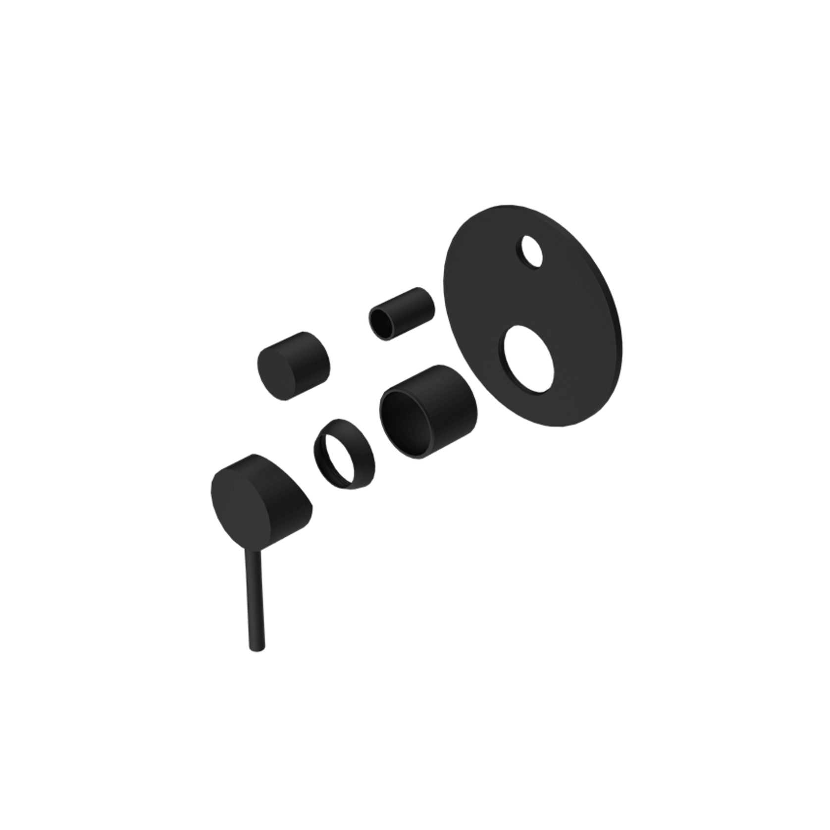 Dolce Shower Mixer With Divertor Trim Kits Only Matte Black gallery detail image