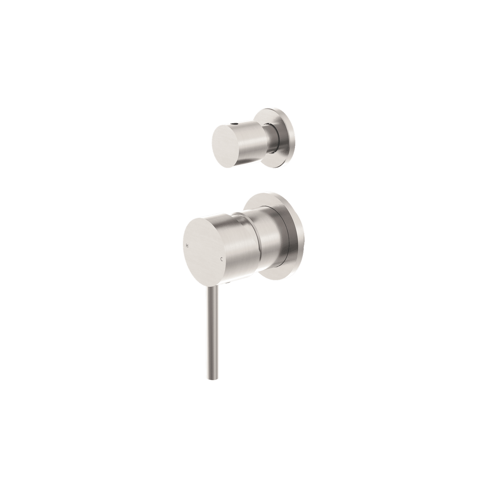 Dolce Shower Mixer With Diverter Separate Back Plate Brushed Nickel gallery detail image