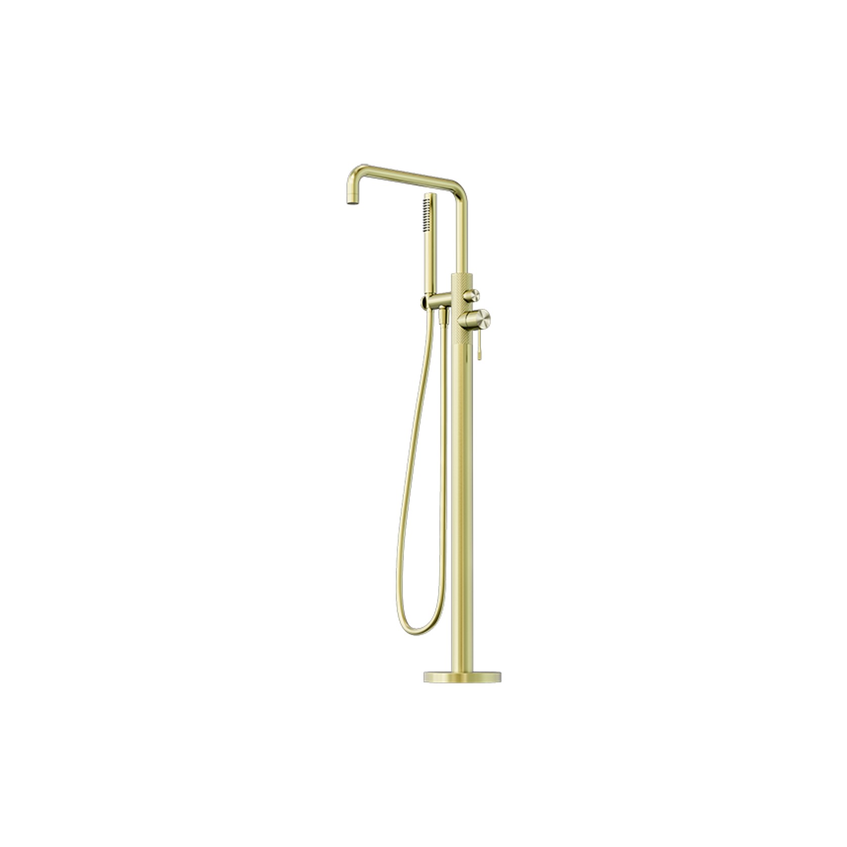 Opal Freestanding Bath Mixer With Hand Shower Brushed Gold gallery detail image