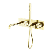 Opal Shower System With Spout 230mm Brushed Gold gallery detail image