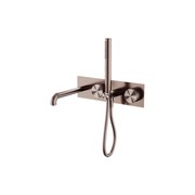 Opal Shower System With Spout 250mm Brushed Bronze gallery detail image