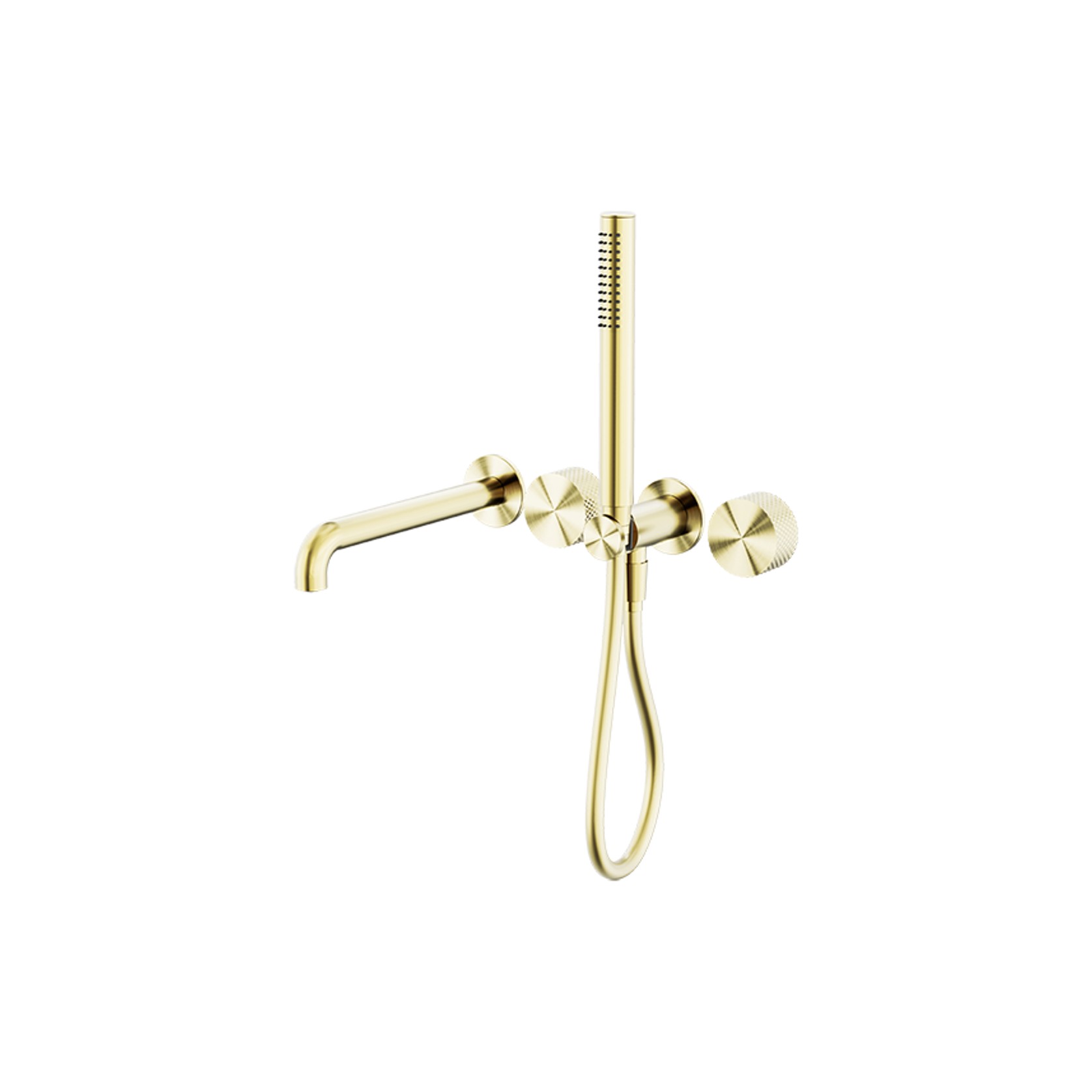 Opal Shower System Separate Plate With Spout 250mm Brushed Gold gallery detail image