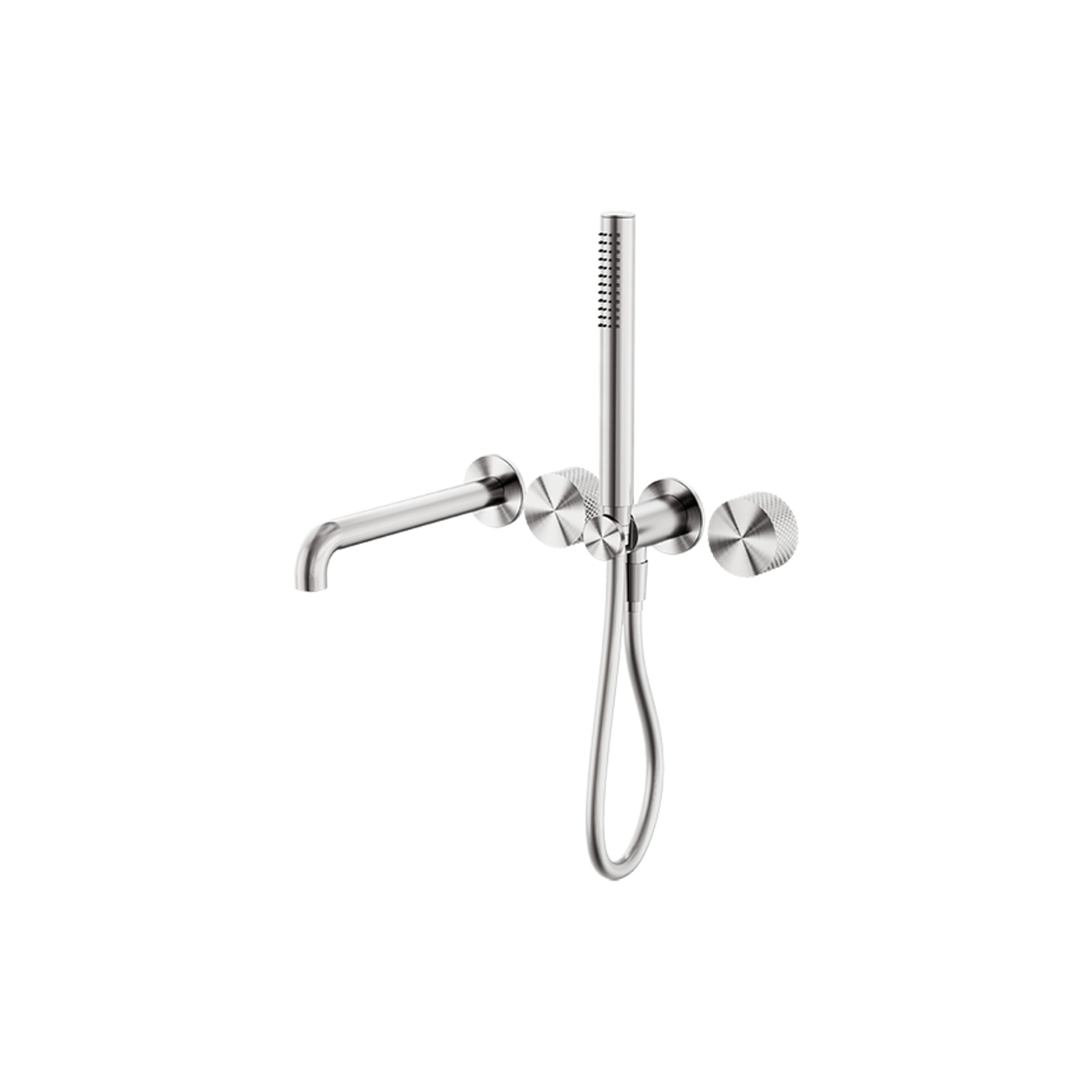 Opal Shower System Separate Plate With Spout 250mm Brushed Nickel gallery detail image