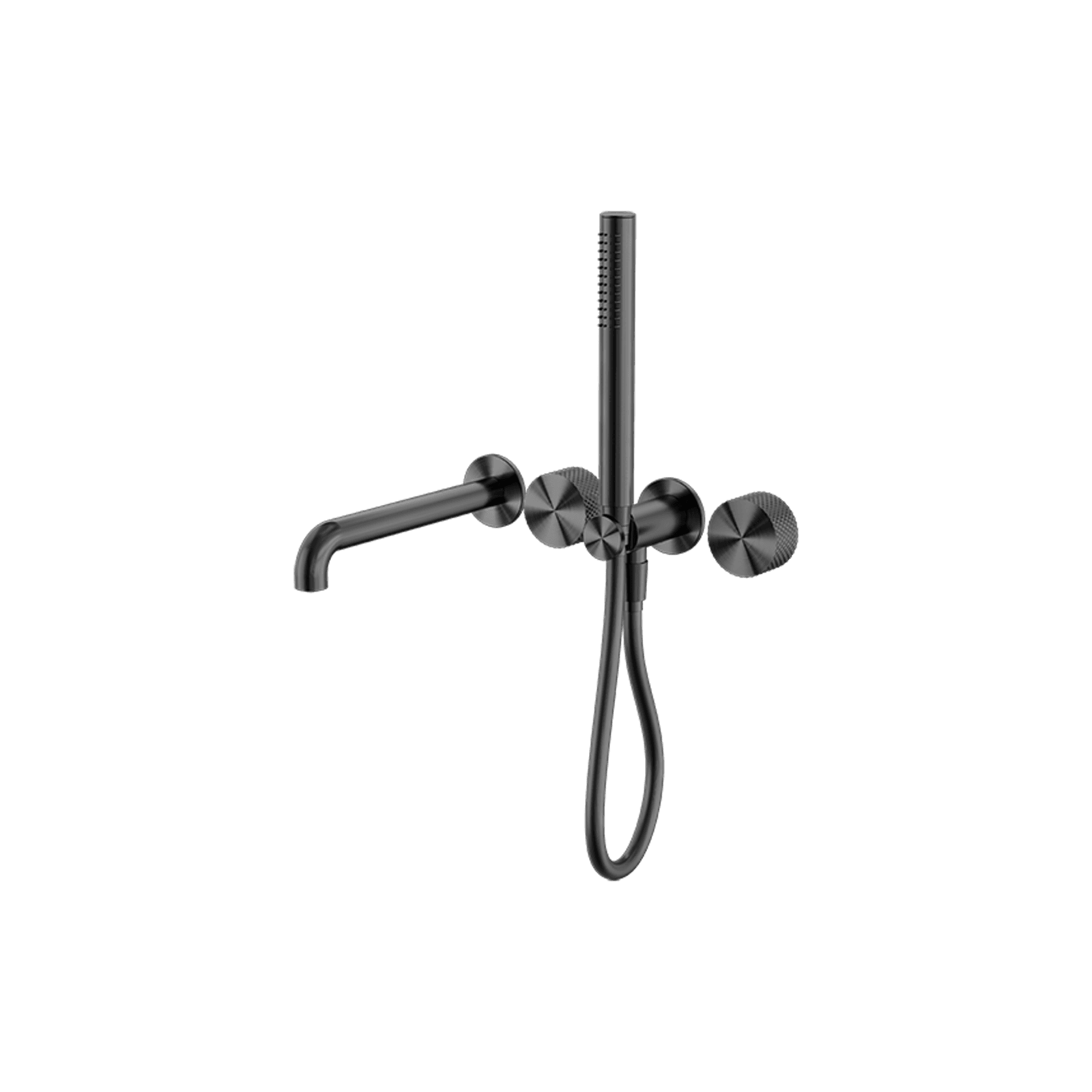 Opal Shower System Separate Plate With Spout 250mm Graphite gallery detail image