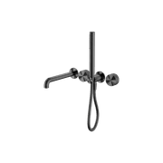 Opal Shower System Separate Plate With Spout 250mm Graphite gallery detail image