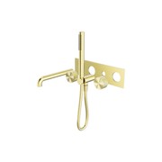 Opal Shower System Separate Plate With Spout 250mm Kit Brushed Gold gallery detail image