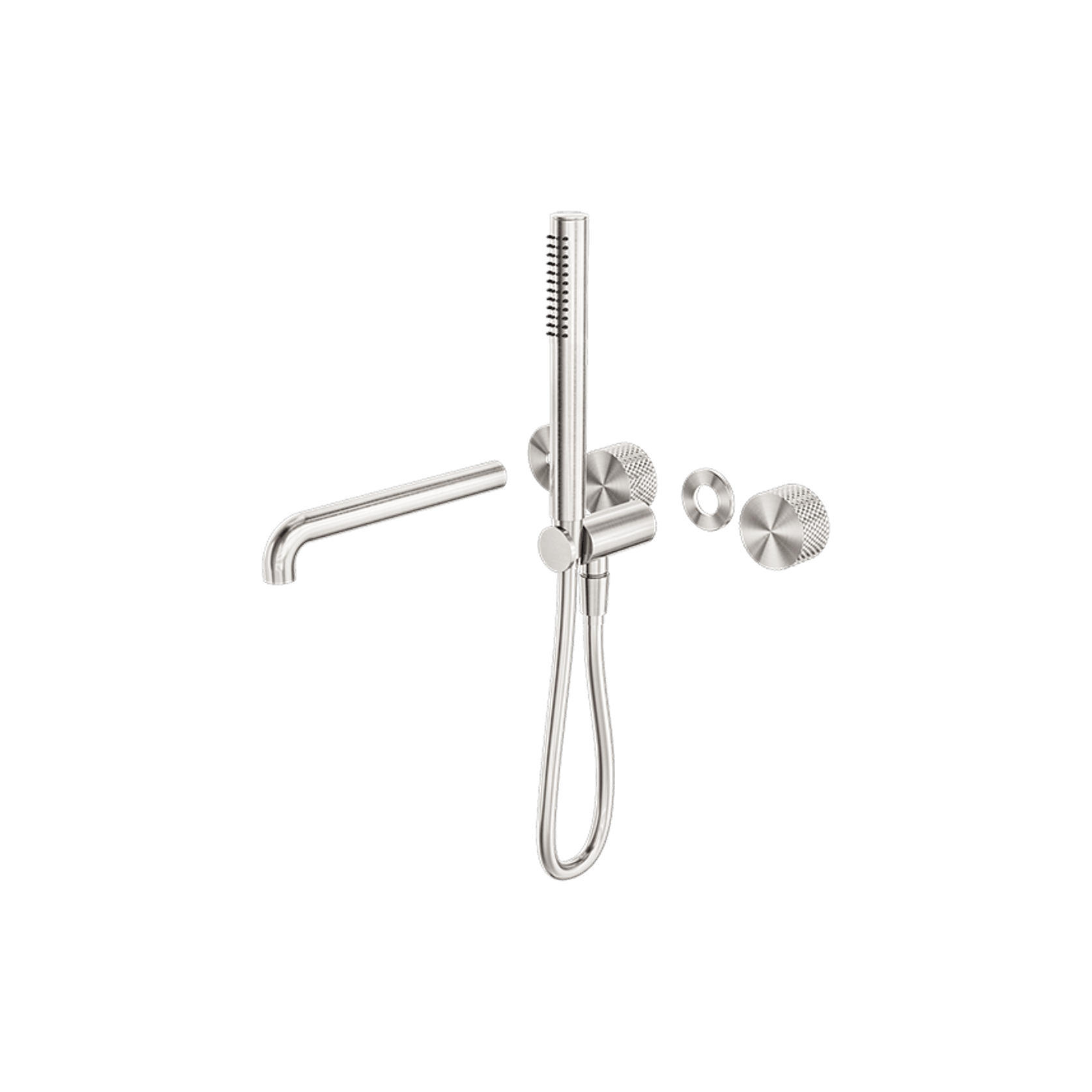 Opal Shower System Separate Plate With Spout 250mm Kit Brushed Nickel gallery detail image