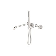 Opal Shower System Separate Plate With Spout 230mm Kit Brushed Nickel gallery detail image