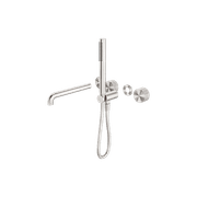 Opal Shower System Separate Plate With Spout 250mm Kit Brushed Nickel gallery detail image