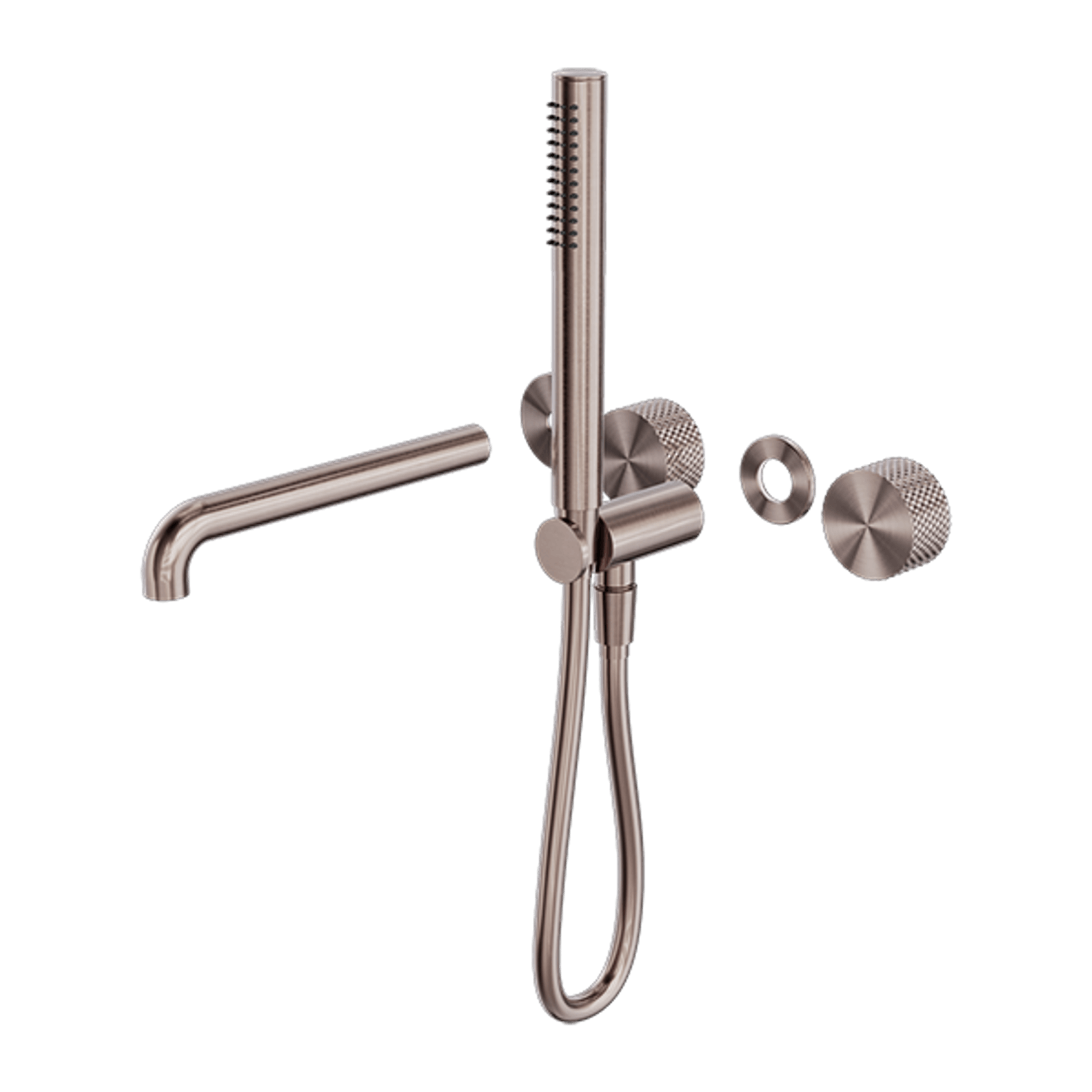 Opal Shower System Separate Plate With Spout 230mm Kit Brushed Bronze gallery detail image