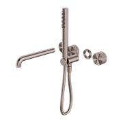 Opal Shower System Separate Plate With Spout 230mm Kit Brushed Bronze gallery detail image