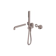 Opal Shower System Separate Plate With Spout 250mm Kit Brushed Bronze gallery detail image