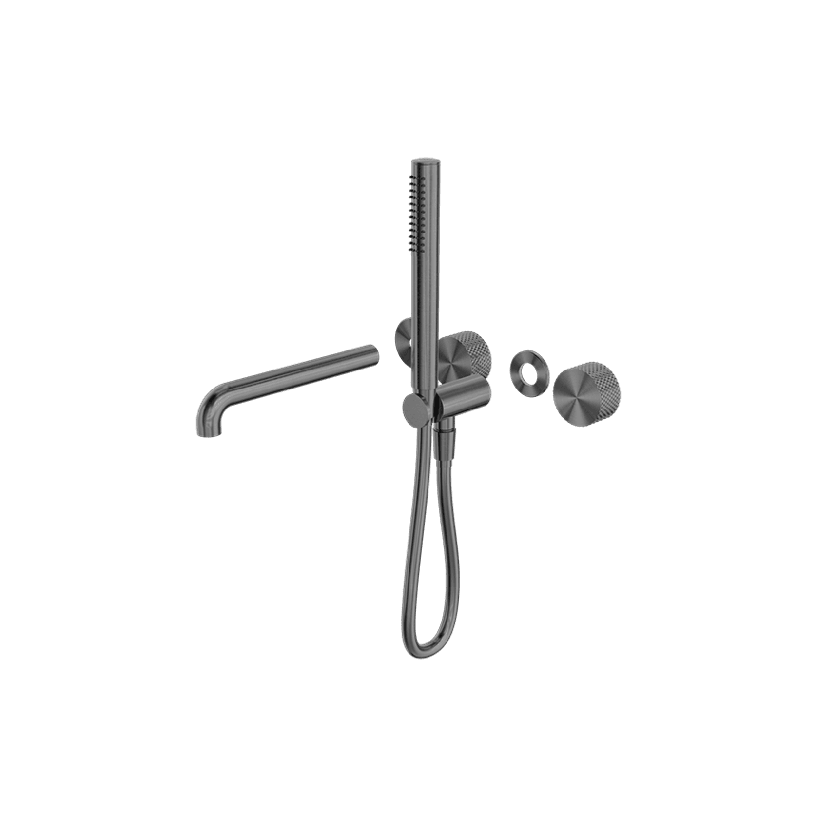 Opal Shower System Separate Plate With Spout 230mm Kit Graphite gallery detail image