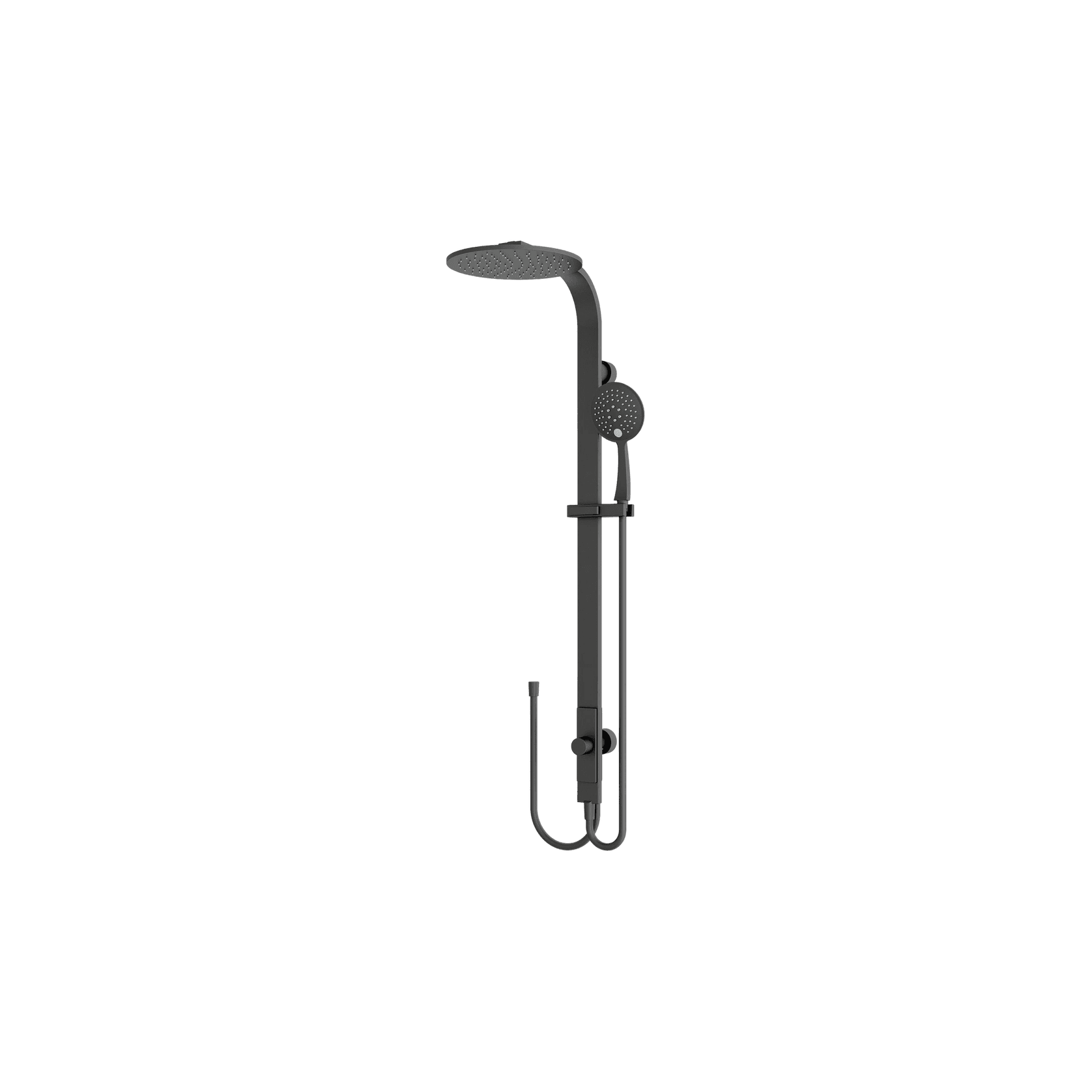 Astra Rain Round Twin Shower Double Hose Matte Black gallery detail image