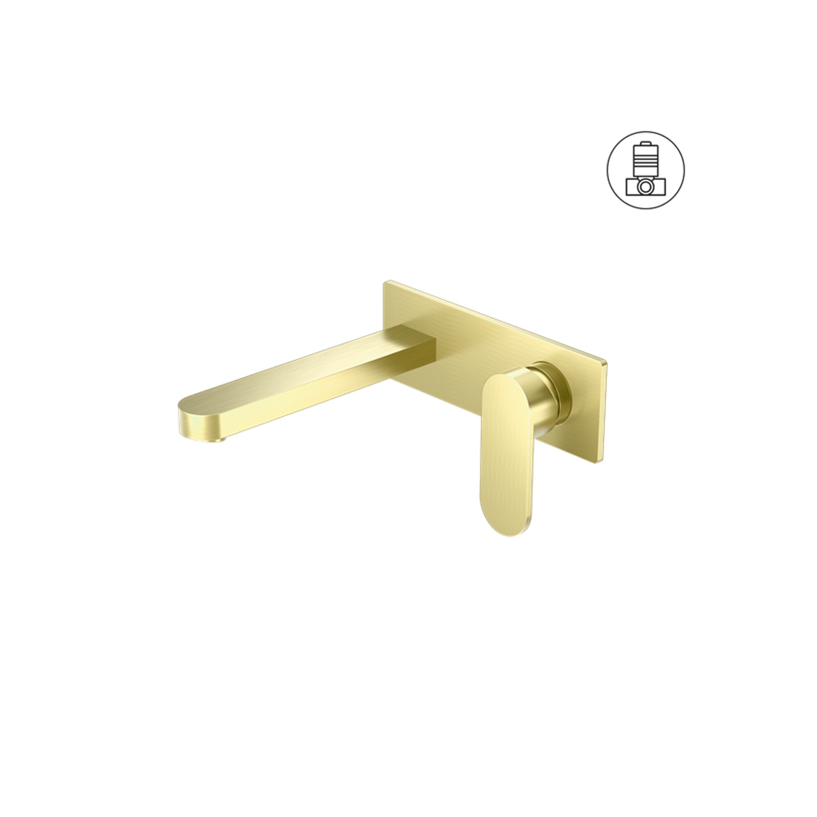 Ecco Wall Basin/Bath Mixer Brushed Gold gallery detail image