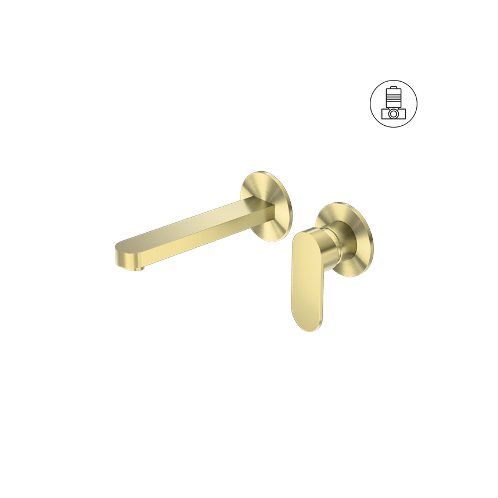 Ecco Wall Basin/Bath Mixer Separate Back Plate Brushed Gold gallery detail image