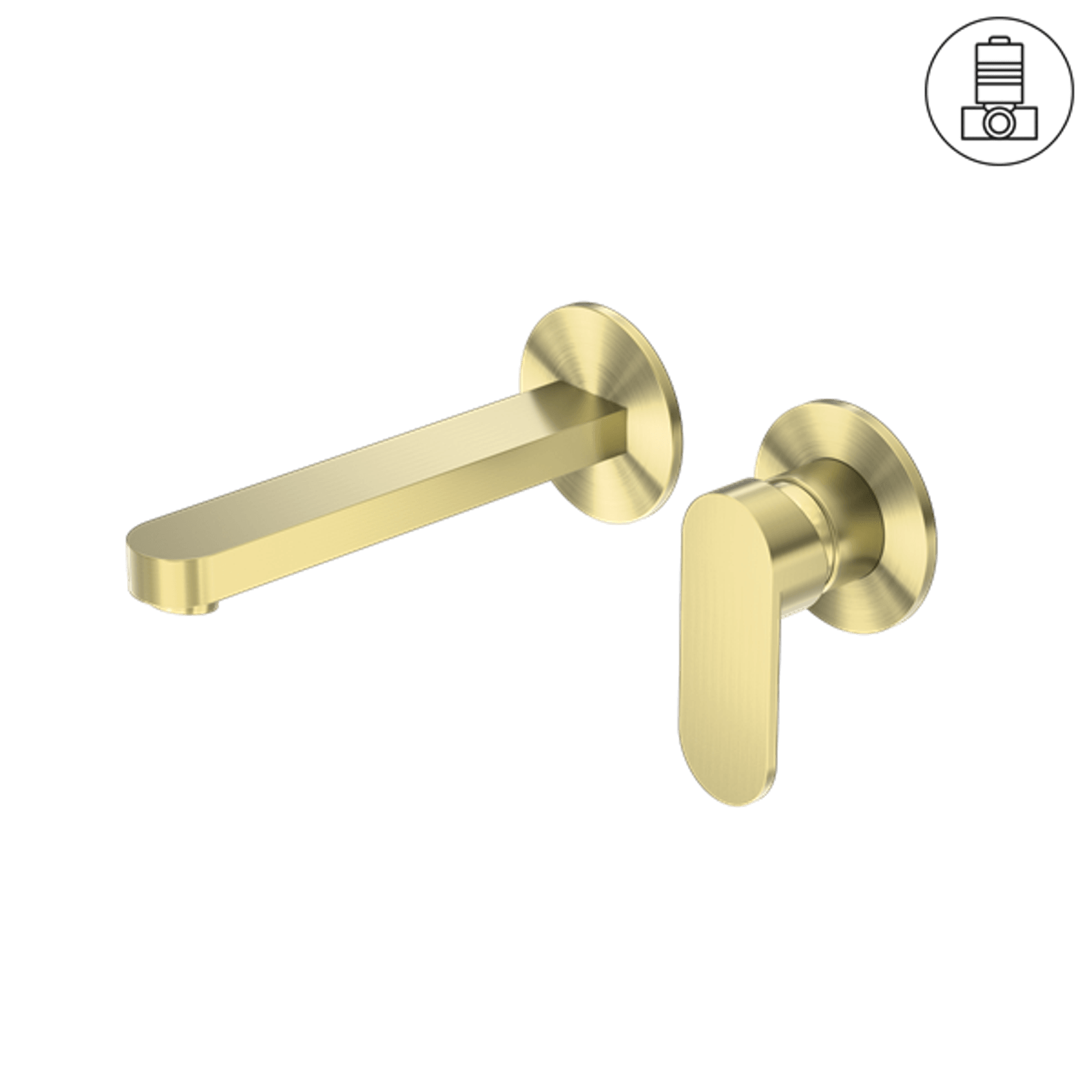 Ecco Wall Basin/Bath Mixer Separate Back Plate Brushed Gold gallery detail image