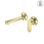 Ecco Wall Basin/Bath Mixer Separate Back Plate Brushed Gold gallery detail image