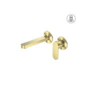 Ecco Wall Basin/Bath Mixer Separate Back Plate Brushed Gold gallery detail image