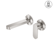 Ecco Wall Basin/Bath Mixer Separate Back Plate Brushed Nickel gallery detail image