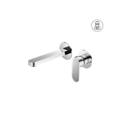 Ecco Wall Basin/Bath Mixer Separate Back Plate Chrome gallery detail image