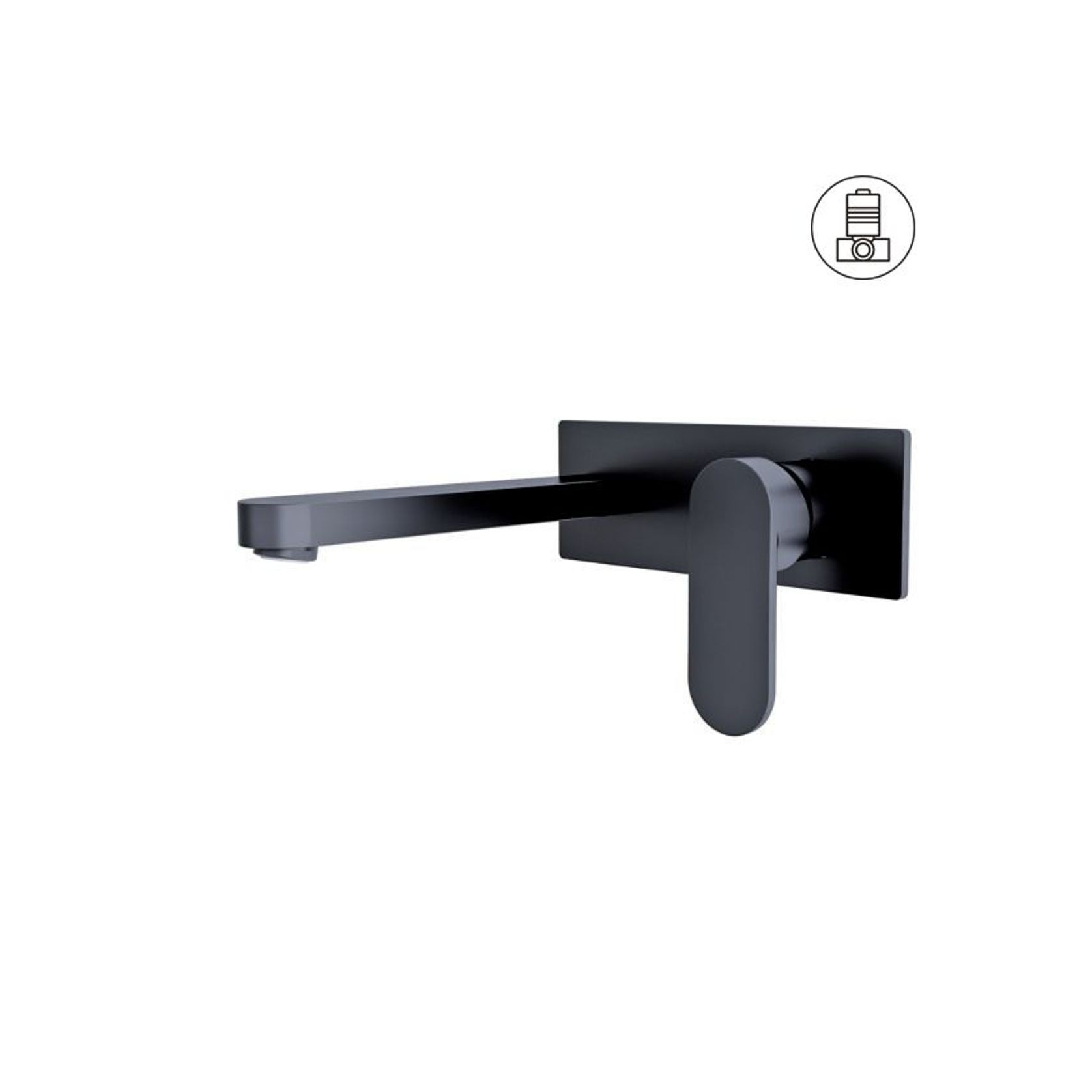 Ecco Wall Basin/Bath Mixer Matte Black gallery detail image