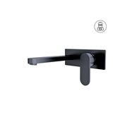 Ecco Wall Basin/Bath Mixer Matte Black gallery detail image