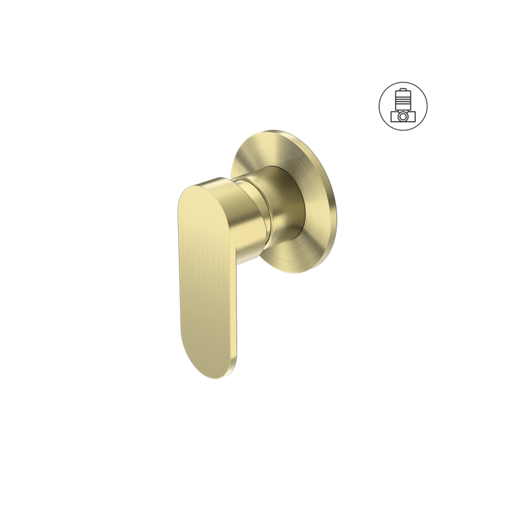 Ecco Shower Mixer 80mm Round Plate Brushed Gold gallery detail image