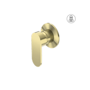 Ecco Shower Mixer 80mm Round Plate Brushed Gold gallery detail image