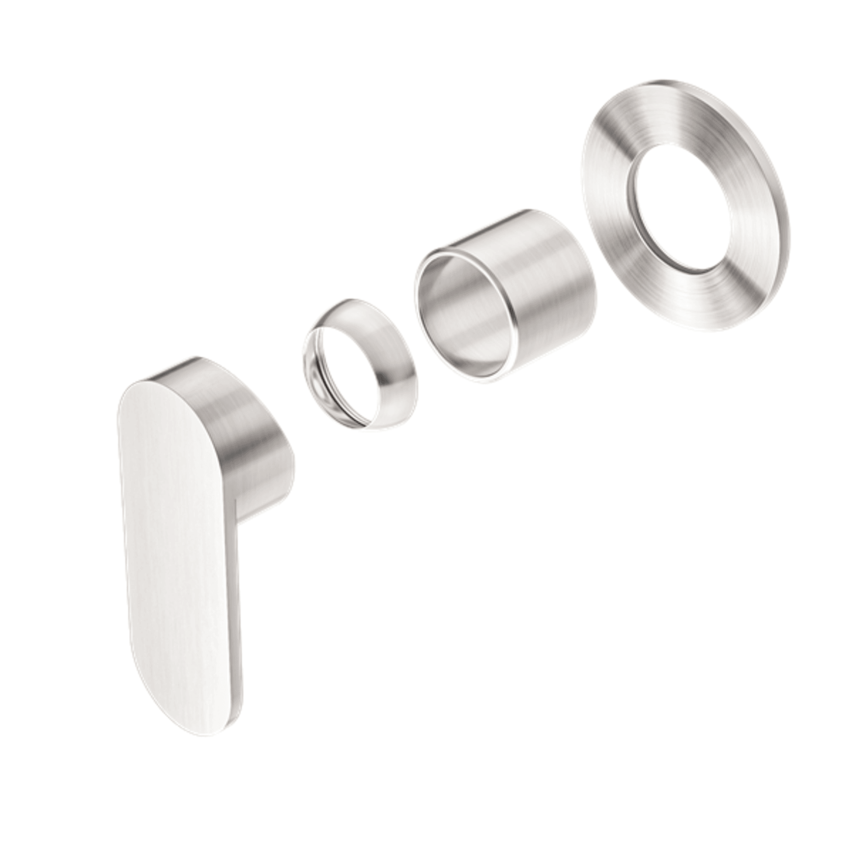 Ecco Shower Mixer 80mm Round Plate Trim Kits Only Brushed Nickel gallery detail image