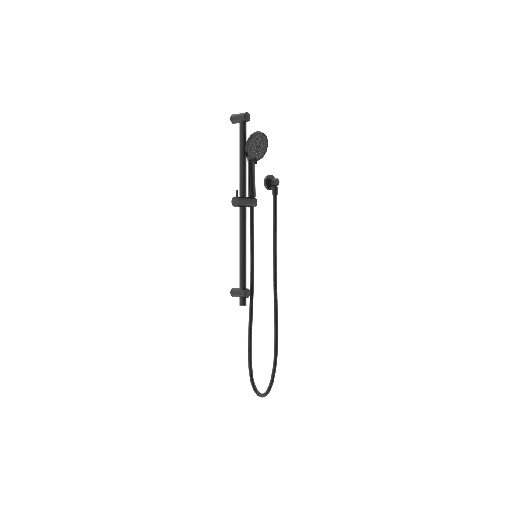 Round Metal Project Shower Rail 4 Star Rating Matte Black gallery detail image